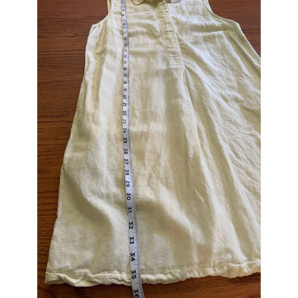 Liz Claiborne Yellow Linen‎ Blend Sleeveless Shirt Dress Medium Shift Coastal